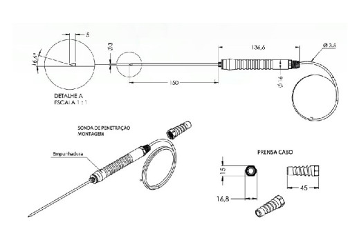 Sondas de Penetracao - FULL - SB32 2,5M -150X05MM NTC