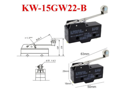 KW-15GW22-B Fim de Curso - Micro Switch com Haste longa e Roldana