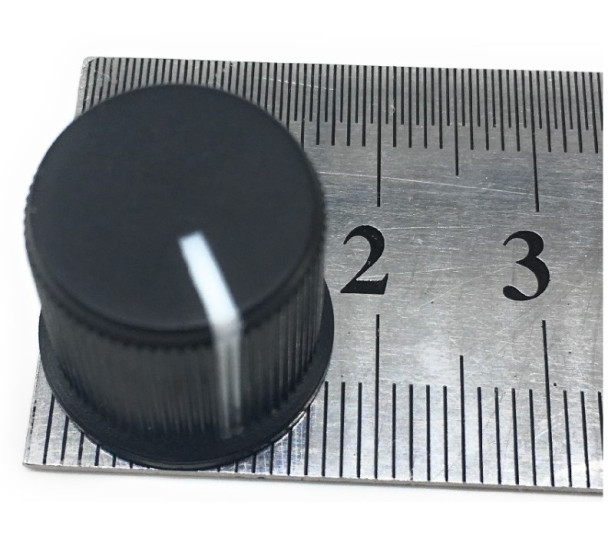 Potenciometro KP02/AD20 knob carvão  plástico preto c/ parafuso