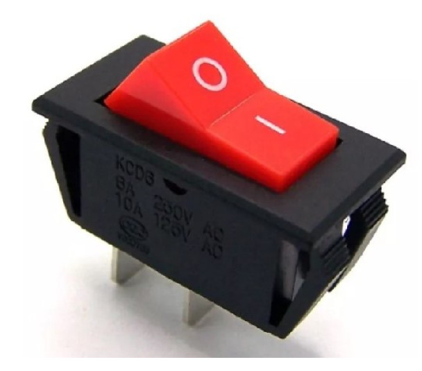 Chave gangorra KCD6101 2T 6a 250v vermelho c/marcação