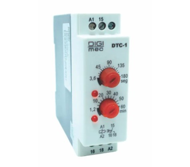 Rele temporizador eletrônico JTC-1 180SEG/60MIN 220VCA - Digimec