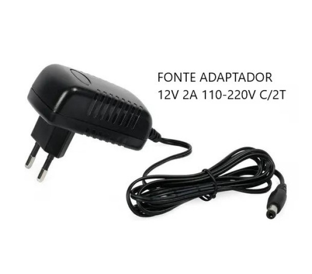 Fonte adaptador 12v 2a 110-220v c/2t  (6051)