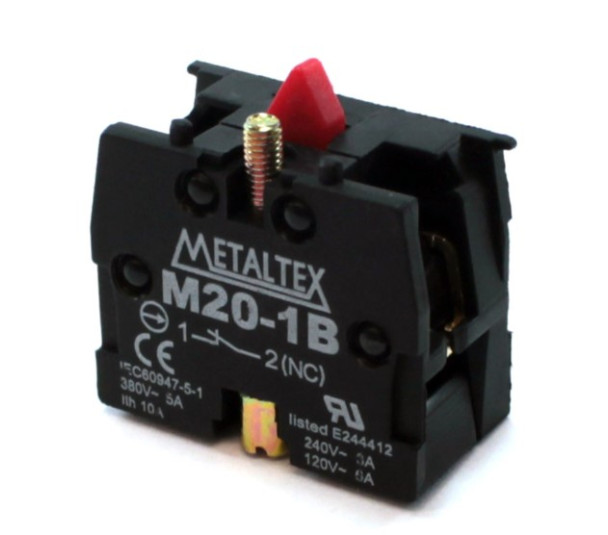 Bloco de Contato M20-1B 1NF p/ Botão de Comando  - Metaltex  