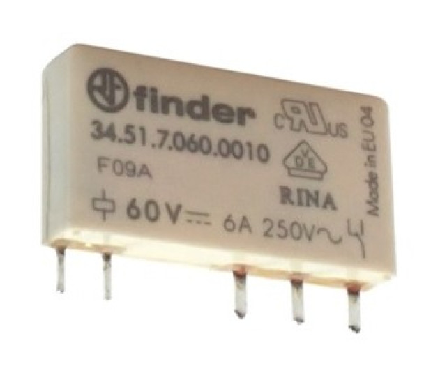 Mini Rele P/ PCI 1 REV 60VDC Finder 34.51.7.060.0010
