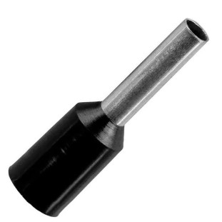 Terminal Tubular Preto para Cabo 1,5mm² E1508 – 100UN.