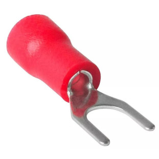 Terminal Pré-Isolado Garfo Para Cabo 1,5mm² -  SV1.25-4 - Vermelho - 100 Unidades