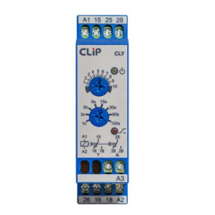 Rele temporizador CLY 24-242vca/Vcc Ya  1-100 Seg - CLIP 