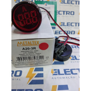 Amperímetro digital A20-3R Vermelho alim 50-380v/100a medidor 22mm – Metaltex