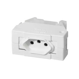 Tomada Padrão Brasileiro Branca 2P+T 20A 250V