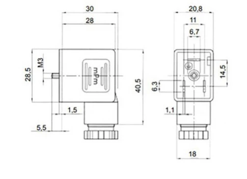Conector Retangular c/ Led AC-SOCKET200AC