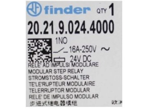 Rele de Impulso Modular 24VDC 1NA 16A para Trilho DIN (20219024) - Finder