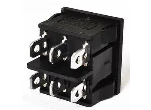 Chave Gangorra KCD5-203 6T 6/12A 250V 3 Posições Preta