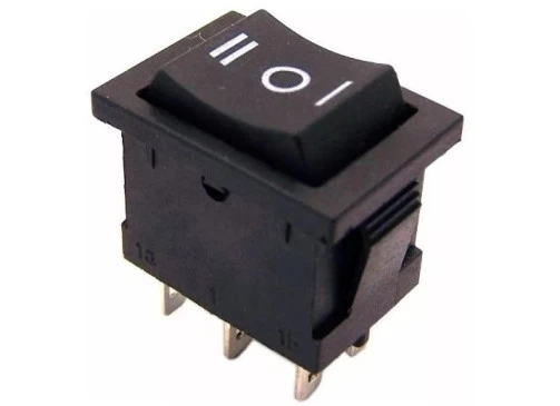 Chave Gangorra KCD1-103/B2  6A/250V 125V 3 Terminais/3 Posições Preto