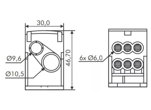 Bloco Distribuição Modular 160a 8 Terminais Bda160 - Metaltex