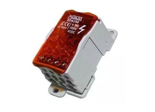 Bloco Distribuição Modular 160a 8 Terminais Bda160 Metaltex