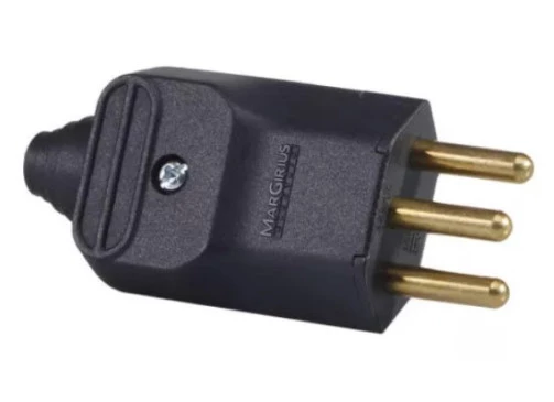 Plugue PLD2-3 2P+T 180º 20A   Preto - MarGirius