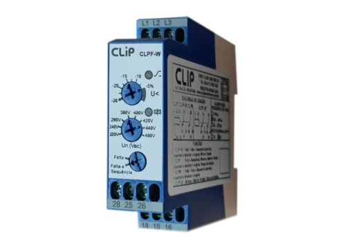 Rele Monitoramento de Tensao Falta e Sequência de Fase 220 a 480VCA CLPF-W - CLIP