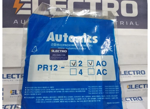 Sensor de Proximidade Indutivo 2 Fios NA PR12-2AO (CA) -  Autonics