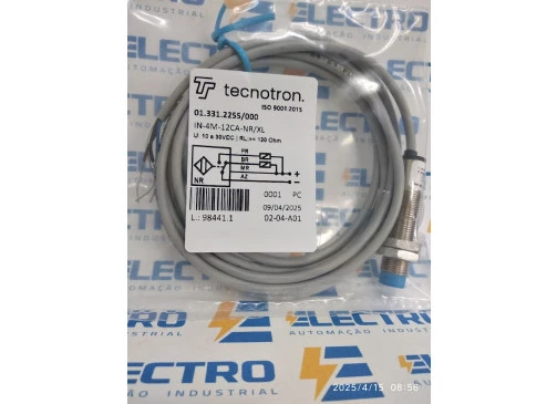 Sensor Indutivo IN- 4M-12CA-NR/XL NPN Cabo (NA+NF) -Tecnotron