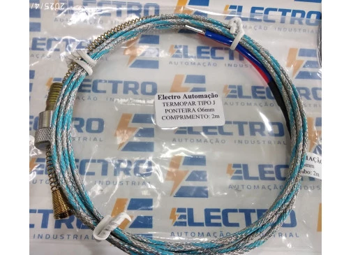 Termopar Tipo J Baioneta Ponteira 6mm cabo 2m  
