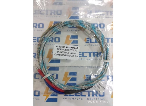 Termopar Tipo J Baioneta Ponteira 6 mm cabo 1,5M 