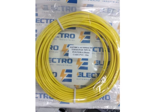 Termopar Tipo K Ponteira 6 mm cabo 10 m (Mola e Adaptador)