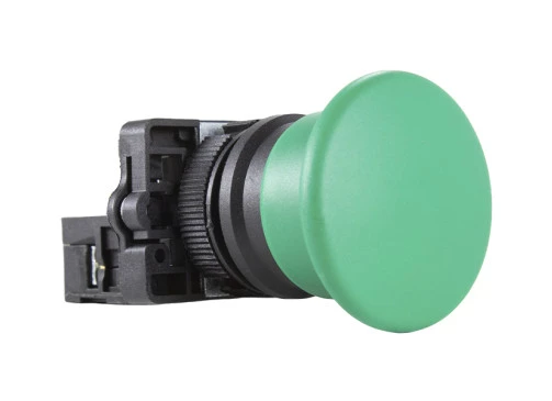 Botão Pulsador Cogumelo Plástico 22mm Verde 1NA P20AMR-G-1A - Metaltex