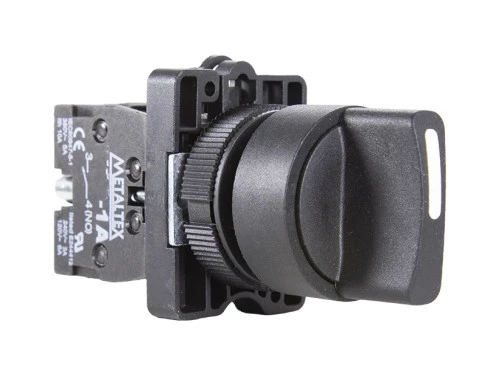 Chave Seletora Knob Curto 2 Posições com Retorno - 1NA  P20SCR3-B-1A - Metaltex