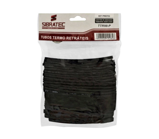 Kit Tubos Termo Retrátil Cor Preta - SIBRATEC