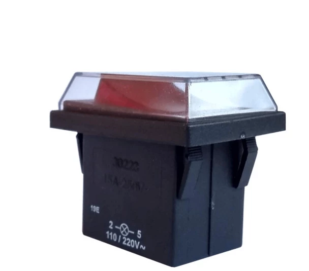 Interruptor de tecla 30223 M2FT1EE3G bipolar com capa protetora silicone 15A (VM) - MARGIRIUS