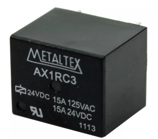 Relé AX1RC3 Miniatura De Potência 1 Reversível 15A 24VCC - Metaltex