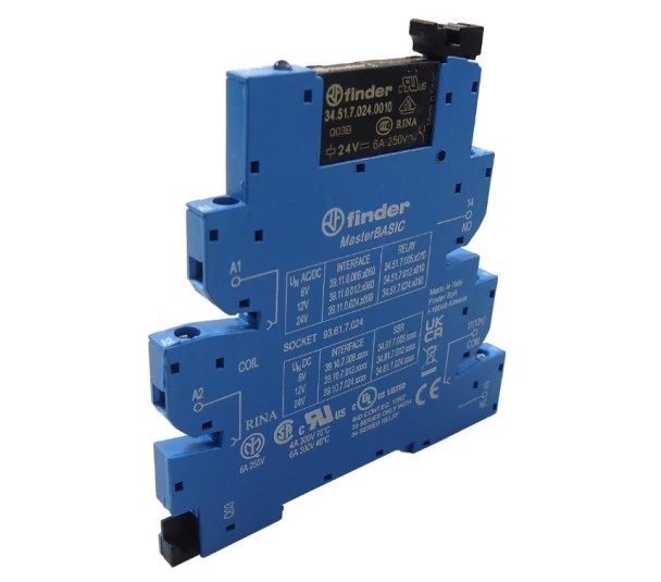 Rele Modular de Interface 39.11.0.024.0060 1REV 24VAC/DC (SLIM)- Finder