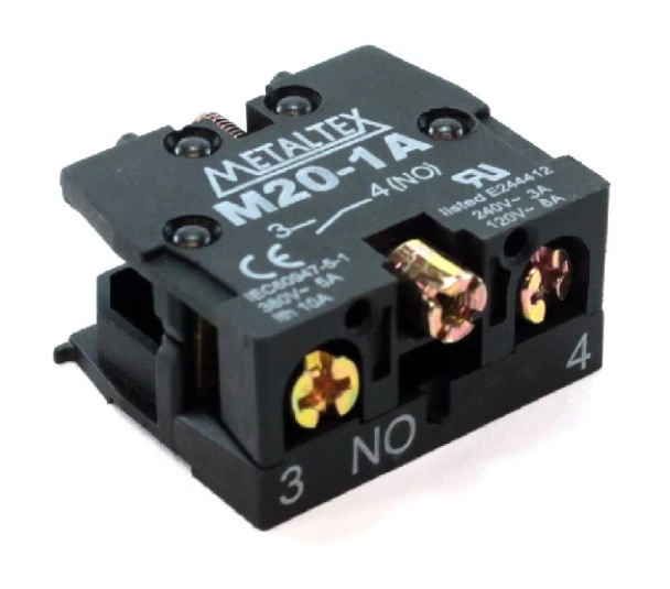 Bloco de Contato 1NA para Botão de Comando M20-1A - Metaltex