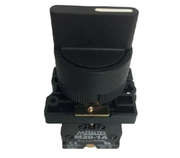 Chave Seletora P20SCR2-B-1A 2 Posições Fixas 1NA (45G) Knob Curto  - Metaltex