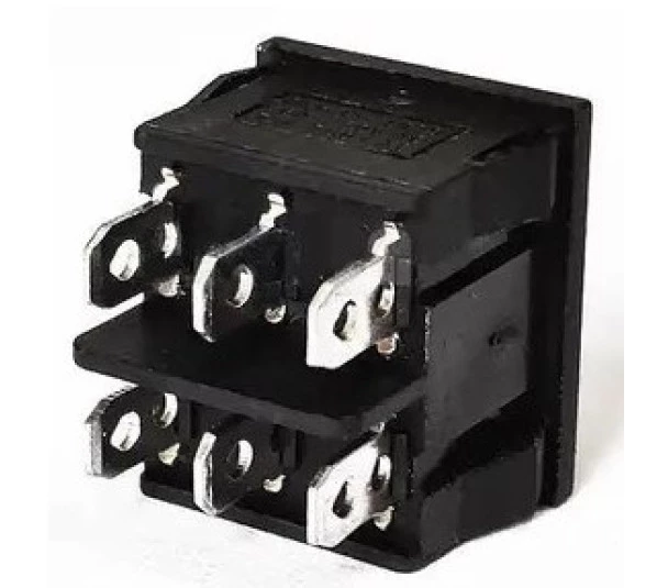 Chave Gangorra KCD5-203 6T 6/12A 250V 3 Posições Preta
