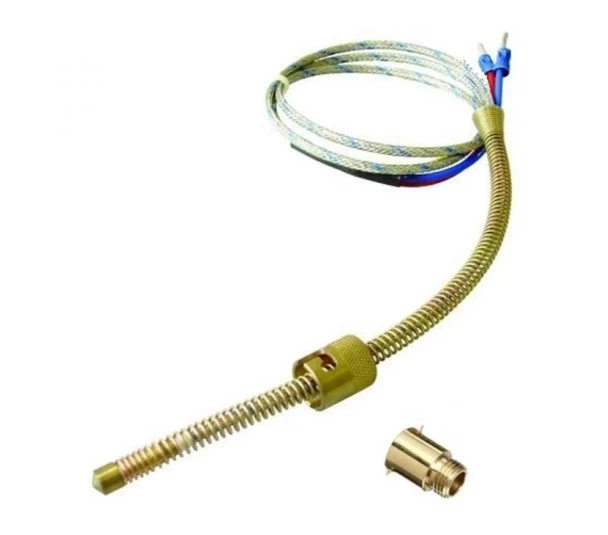 TERMOPAR J - INOX 316 6MM X 100MM 1MT BAIONETA C/MOLA 1/4 600ºC