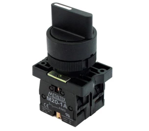 MTXB - BOTAO SELET 3POS C/RETORNO 1NA+1NF (45G) - P20SCR7-B-1C - KNOB CURTO (I23483)