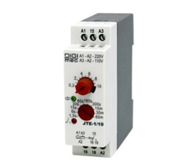 JTE-1 Rele Temporizador Com Retardo Na Energização 30SEG 24VCA/VCC 220VCA - DIGIMEC