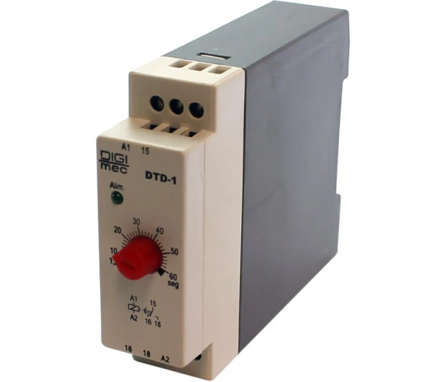 Rele Temporizador com Retardo Na Desenergização DTD-1  15SEG 24-240VCA VCC - Digimec