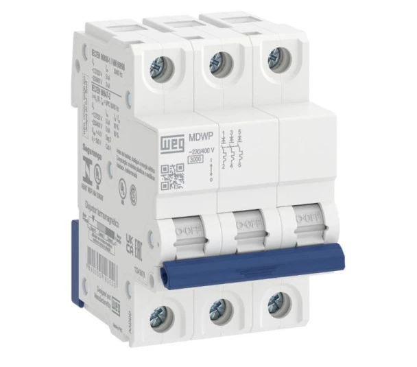 Minidisjuntor MDWP-C 20-3 Polos 400VCA CAP INT 3KA/230/400V 5KA/127/220V (15265760) - WEG