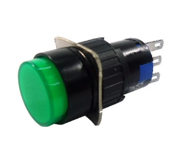 Botão de Comando Redondo Pulsante 16mm JNG YLAY8E-Y11G