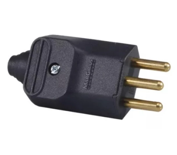 Plugue PLD2-3 2P+T 180º 20A   Preto - MarGirius