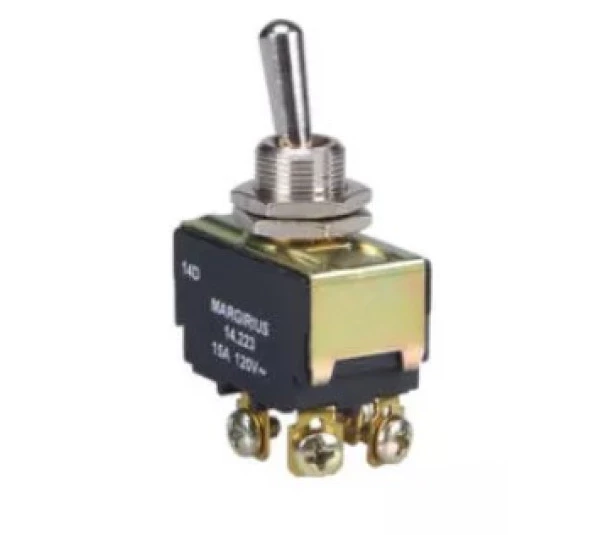 Interruptor de alavanca metálica 14223 A1B1P1Q Bipolar 15A 4T L-D - MarGirius