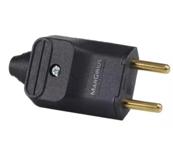 Plugue para tomada PLD2-2 Preto (2 Pinos Reto 20A) - MarGirius