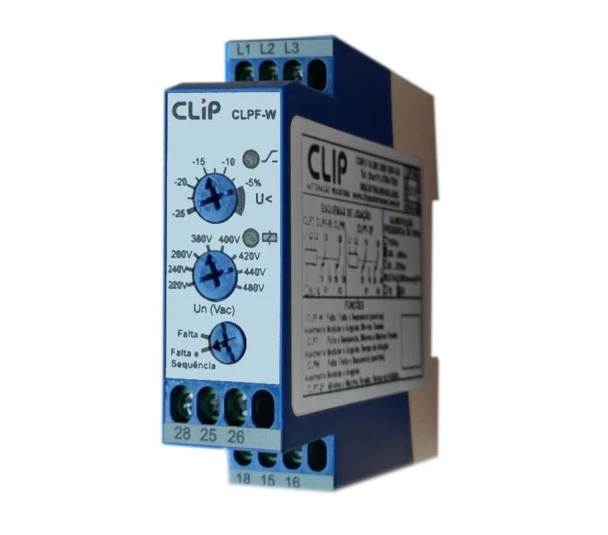 Rele Monitoramento de Tensao Falta e Sequência de Fase 220 a 480VCA CLPF-W - CLIP
