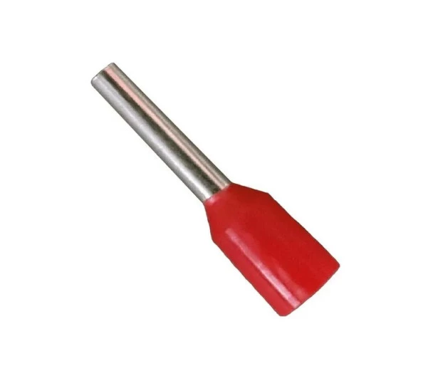 Terminal Tubular 1,0mm (100 Pçs) Vermelho