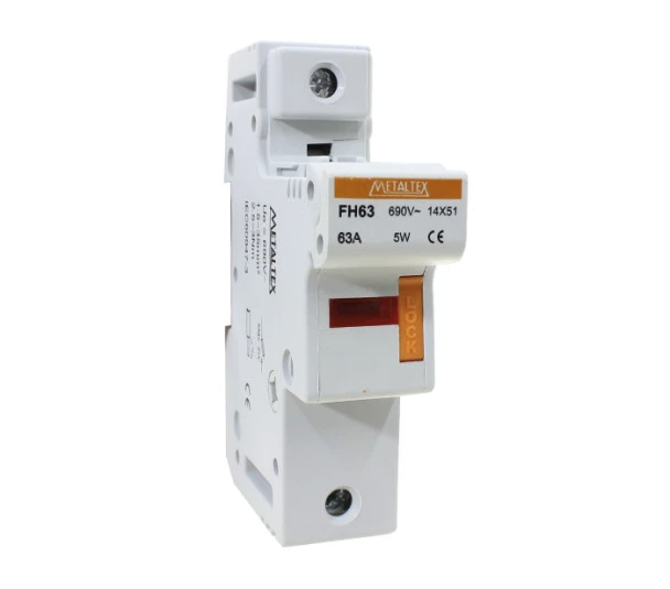 Porta Fusível Monopolar 14x51 Detecção Fusível Aberto  63A - Metaltex