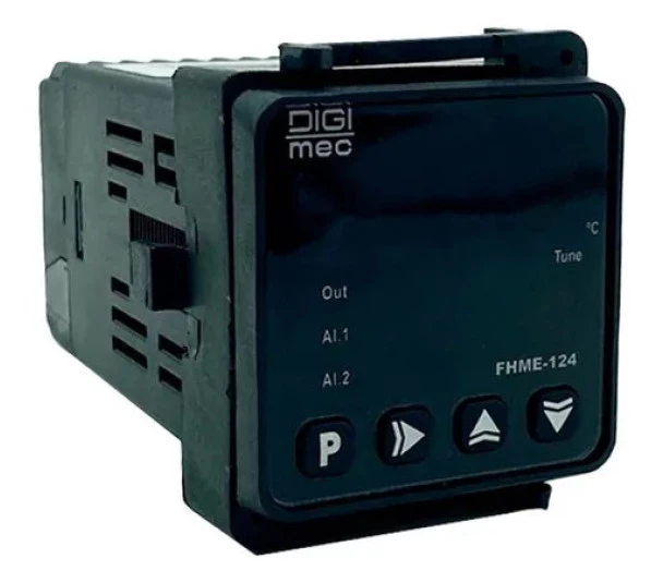 Controlador de Temperatura FHME-124 J-K-PT100 24-240VCA/VCC - Digimec