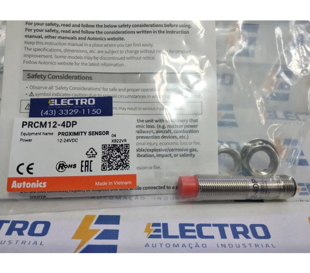 Sensor Indutivo PNP 1NA M12 PRCM12-4DP -  Autonics