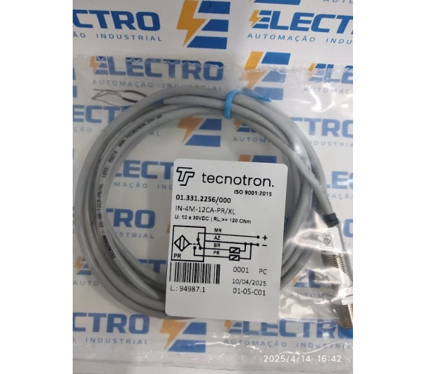Sensor Indutivo Tubular IN-4M-12CA-PR/XL  01.331.2256/000 - Tecnotron